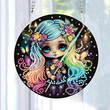 Load image into Gallery viewer, Acrylic Single-Sided Diamond Painting Hanging Pendant (Fluorescent Hair Girl)
