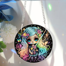 Load image into Gallery viewer, Acrylic Single-Sided Diamond Painting Hanging Pendant (Fluorescent Hair Girl)
