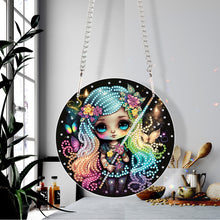 Load image into Gallery viewer, Acrylic Single-Sided Diamond Painting Hanging Pendant (Fluorescent Hair Girl)
