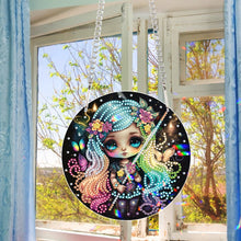 Load image into Gallery viewer, Acrylic Single-Sided Diamond Painting Hanging Pendant (Fluorescent Hair Girl)
