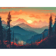 Load image into Gallery viewer, Hillside Sunset 40*30CM (canvas) Full Round Drill Diamond Painting
