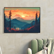 Load image into Gallery viewer, Hillside Sunset 40*30CM (canvas) Full Round Drill Diamond Painting
