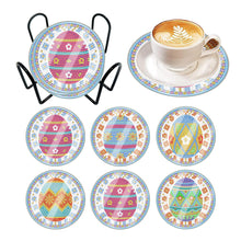 Load image into Gallery viewer, 6 Pcs Easter Washable Special Shape Diamond Painting Coaster with Holder (Egg)
