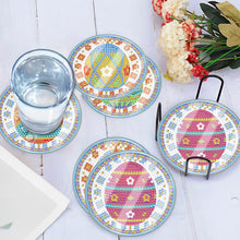 Load image into Gallery viewer, 6 Pcs Easter Washable Special Shape Diamond Painting Coaster with Holder (Egg)
