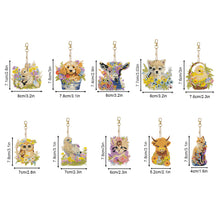 Load image into Gallery viewer, 10Pcs Rabbit Double Sided Diamond Painting Keychain Pendant for Beginners Adults
