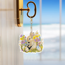 Load image into Gallery viewer, 10Pcs Rabbit Double Sided Diamond Painting Keychain Pendant for Beginners Adults
