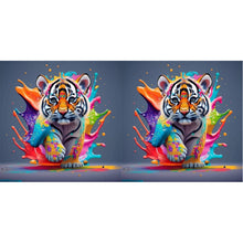 Load image into Gallery viewer, Colorful Little Tiger 30*30CM (canvas) Full Round Drill Diamond Painting
