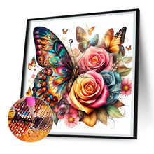 Load image into Gallery viewer, Butterflies And Roses 30*30CM (canvas) Full Round Drill Diamond Painting
