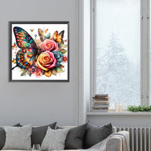 Load image into Gallery viewer, Butterflies And Roses 30*30CM (canvas) Full Round Drill Diamond Painting
