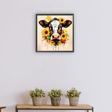 Load image into Gallery viewer, Sunflower Cow 30*30CM (canvas) Full Round Drill Diamond Painting
