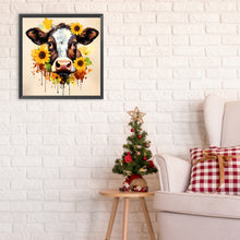 Load image into Gallery viewer, Sunflower Cow 30*30CM (canvas) Full Round Drill Diamond Painting
