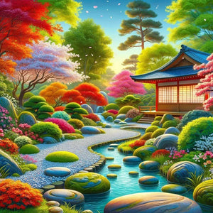 Garden Landscape 30*30CM (canvas) Full Round Drill Diamond Painting