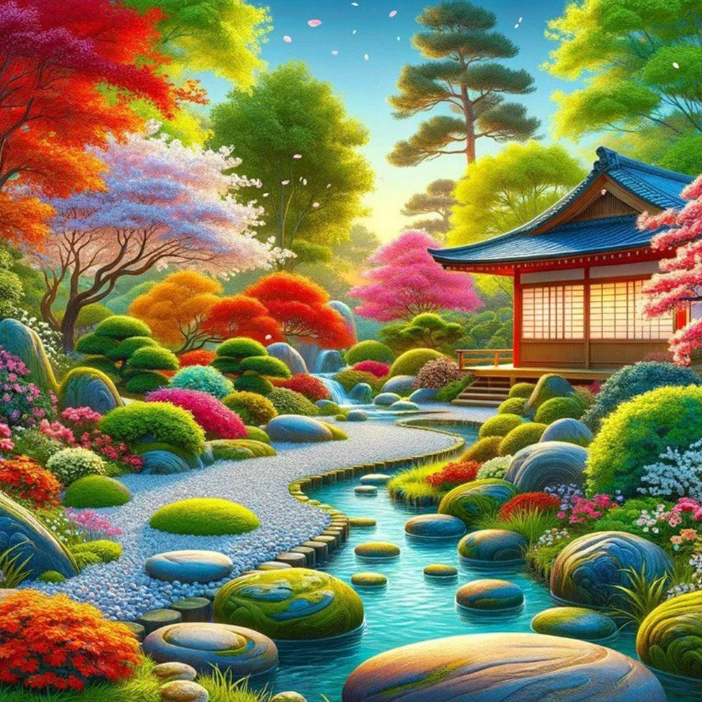 Garden Landscape 30*30CM (canvas) Full Round Drill Diamond Painting