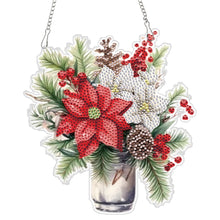 Load image into Gallery viewer, Acrylic Christmas Bouquet Single-Sided Diamond Painting Hanging Pendant 20x25cm
