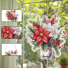 Load image into Gallery viewer, Acrylic Christmas Bouquet Single-Sided Diamond Painting Hanging Pendant 20x25cm
