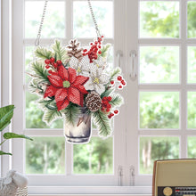 Load image into Gallery viewer, Acrylic Christmas Bouquet Single-Sided Diamond Painting Hanging Pendant 20x25cm
