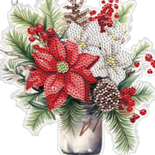 Load image into Gallery viewer, Acrylic Christmas Bouquet Single-Sided Diamond Painting Hanging Pendant 20x25cm
