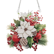 Load image into Gallery viewer, Acrylic Christmas Bouquet Single-Sided Diamond Painting Hanging Pendant 20x25cm
