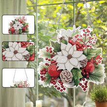 Load image into Gallery viewer, Acrylic Christmas Bouquet Single-Sided Diamond Painting Hanging Pendant 20x25cm
