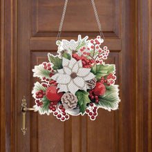 Load image into Gallery viewer, Acrylic Christmas Bouquet Single-Sided Diamond Painting Hanging Pendant 20x25cm
