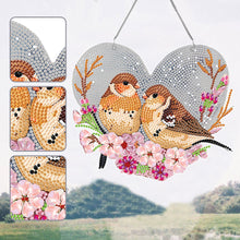 Load image into Gallery viewer, Acrylic Single-Sided 5D DIY Diamond Painting Hanging Pendant (Heart Sparrows)
