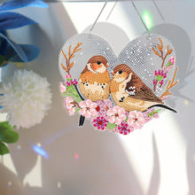 Load image into Gallery viewer, Acrylic Single-Sided 5D DIY Diamond Painting Hanging Pendant (Heart Sparrows)
