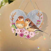 Load image into Gallery viewer, Acrylic Single-Sided 5D DIY Diamond Painting Hanging Pendant (Heart Sparrows)
