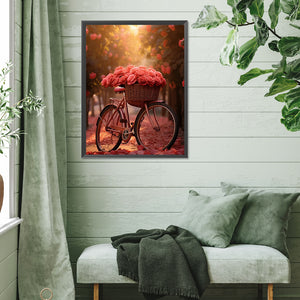 Rose Bike 30*40CM (canvas) Full Square Drill Diamond Painting