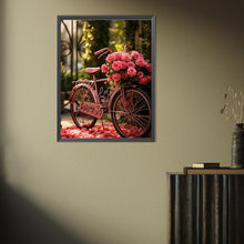 Load image into Gallery viewer, Rose Bike 30*40CM (canvas) Full Square Drill Diamond Painting
