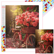 Load image into Gallery viewer, Rose Bike 30*40CM (canvas) Full Square Drill Diamond Painting
