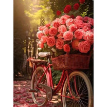 Load image into Gallery viewer, Rose Bike 30*40CM (canvas) Full Square Drill Diamond Painting
