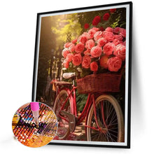 Load image into Gallery viewer, Rose Bike 30*40CM (canvas) Full Square Drill Diamond Painting
