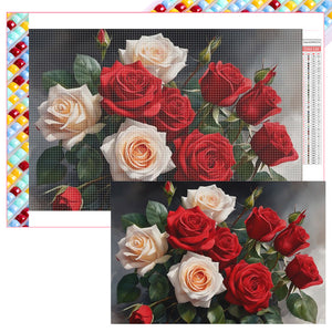 Roses 60*40CM (canvas) Full Square Drill Diamond Painting