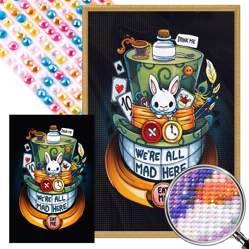 White Rabbit And Mad Hatter 40*60CM (canvas) Full AB Round Drill Diamond Painting