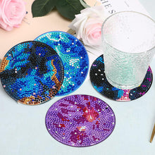 Load image into Gallery viewer, 8 Pcs Acrylic Diamond Painting Coasters with Holder Cork Pads (Galactic System)
