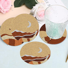 Load image into Gallery viewer, 6Pcs Acrylic Diamond Painting Coaster with Holder Cork Pads(Geometric Landscape)
