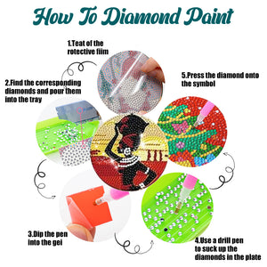 8 Pcs Acrylic Diamond Painting Coasters with Holder Cork Pads (Indian Element)
