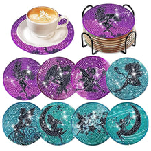 Load image into Gallery viewer, 8 Pcs Acrylic Diamond Painting Coasters with Holder Cork Pads (Beautiful Girl)
