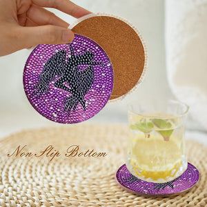8 Pcs Acrylic Diamond Painting Coasters with Holder Cork Pads (Beautiful Girl)
