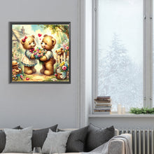 Load image into Gallery viewer, Rose Care Bear 30*30CM (canvas) Full Round Drill Diamond Painting
