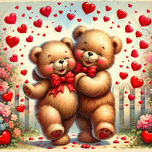 Load image into Gallery viewer, Rose Care Bear 30*30CM (canvas) Full Round Drill Diamond Painting
