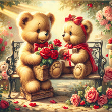 Load image into Gallery viewer, Rose Care Bear 30*30CM (canvas) Full Round Drill Diamond Painting
