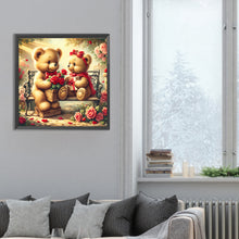 Load image into Gallery viewer, Rose Care Bear 30*30CM (canvas) Full Round Drill Diamond Painting
