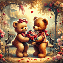 Load image into Gallery viewer, Rose Care Bear 30*30CM (canvas) Full Round Drill Diamond Painting
