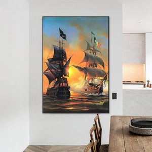 Sea Sailing Boat 50*70CM (canvas) Full Square Drill Diamond Painting