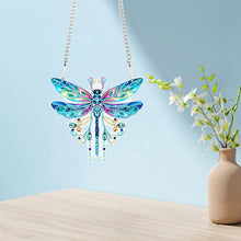 Load image into Gallery viewer, Acrylic Single-Sided Diamond Painting Hanging Pendant for Home Decor (Dragonfly)
