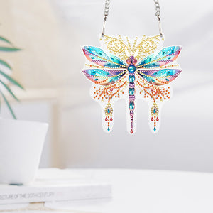 Acrylic Single-Sided Diamond Painting Hanging Pendant for Home Decor (Dragonfly)