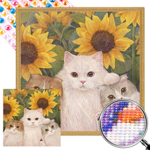 Load image into Gallery viewer, Sunflower And Cat 40*40CM (canvas) Full AB Round Drill Diamond Painting
