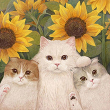 Load image into Gallery viewer, Sunflower And Cat 40*40CM (canvas) Full AB Round Drill Diamond Painting
