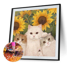 Load image into Gallery viewer, Sunflower And Cat 40*40CM (canvas) Full AB Round Drill Diamond Painting
